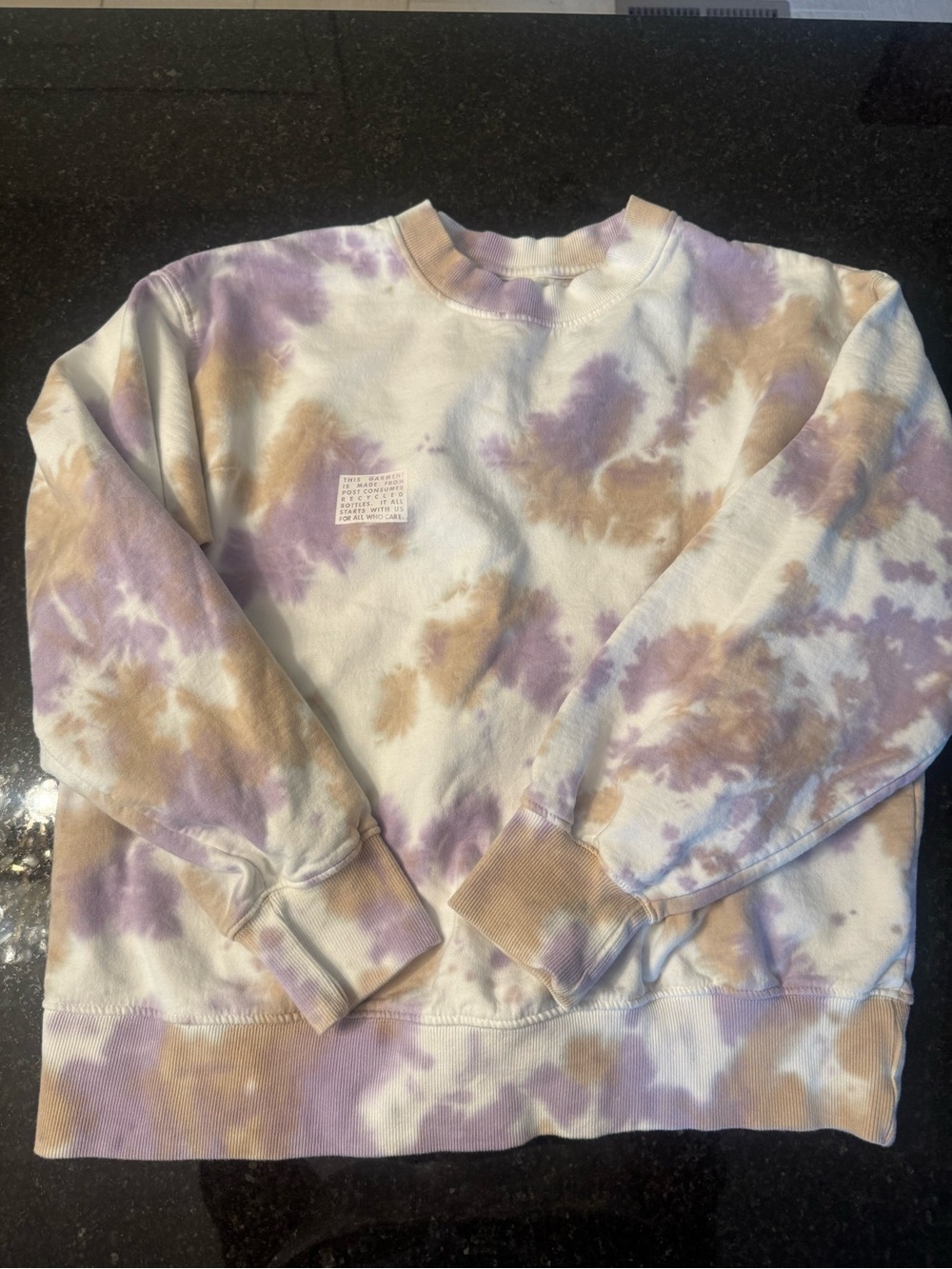 Noize Tie-Dye Crewneck Sweatshirt - Lavender & Tan